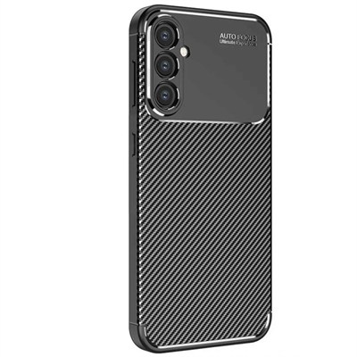 Mey İthalat®  Samsung Galaxy S25 Kılıf Auto Focus Karbon Kapak - Siyah