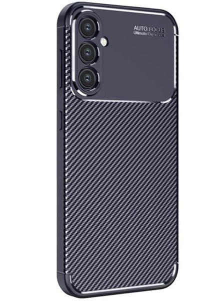 Mey İthalat®  Samsung Galaxy S25 Kılıf Auto Focus Karbon Kapak - Lacivert