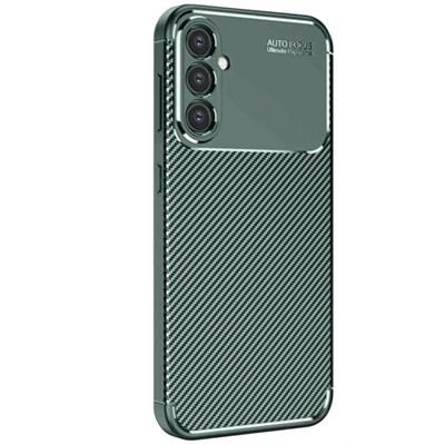 Mey İthalat®  Samsung Galaxy S25 Kılıf Auto Focus Karbon Kapak - Koyu Yeşil
