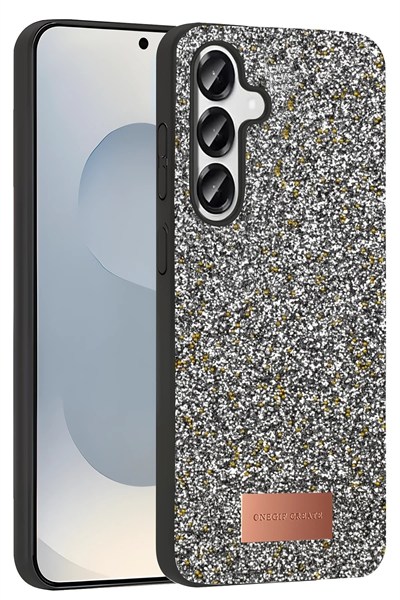 Mey İthalat®  Samsung Galaxy S25 Plus Bright Simli Kapak - Gümüş