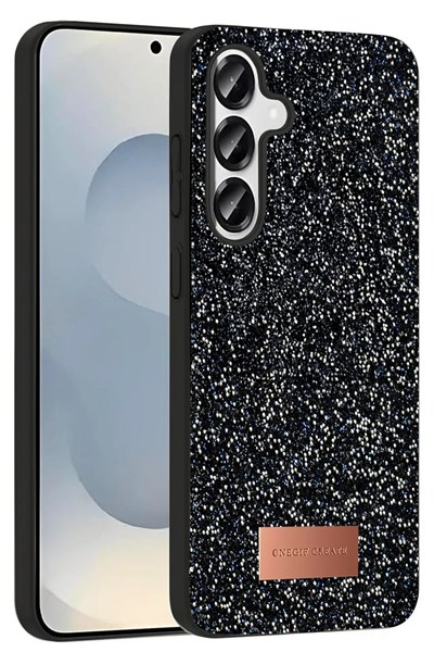 Mey İthalat®  Samsung Galaxy S25 Plus Bright Simli Kapak - Siyah