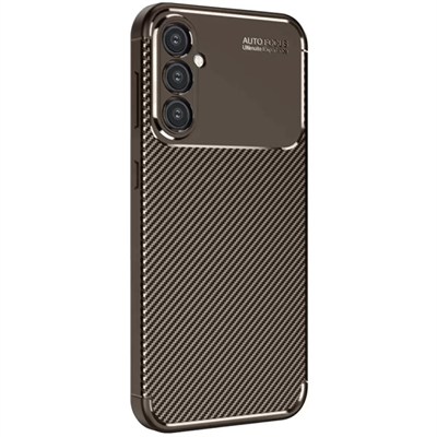 Mey İthalat®  Samsung Galaxy S25 Plus Kılıf Auto Focus Karbon Kapak - Kahverengi