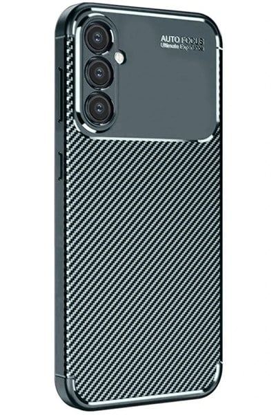 Mey İthalat®  Samsung Galaxy S25 Plus Kılıf Auto Focus Karbon Kapak - Koyu Yeşil