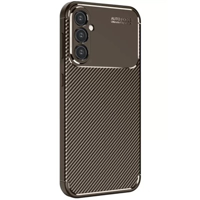 Mey İthalat®  Samsung Galaxy S25 Plus Kılıf Auto Focus Karbon Kapak - Kahverengi