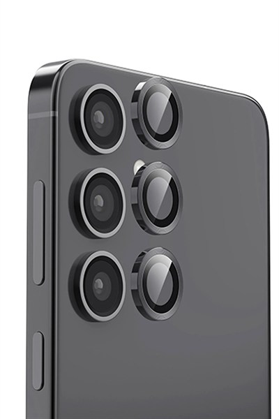 Mey İthalat®  Samsung Galaxy S25 Plus Raze Metal Kamera Lens - Siyah