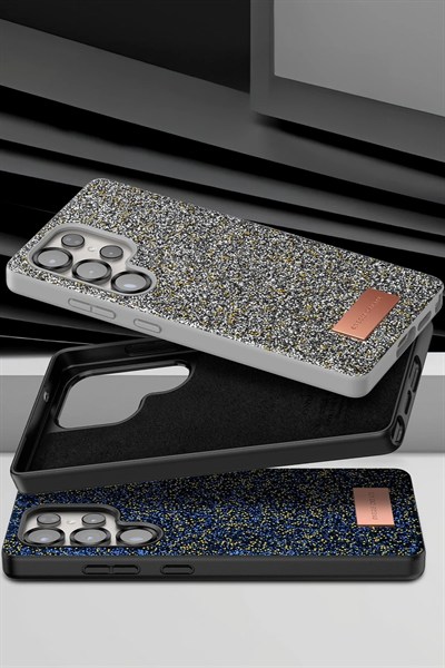 Mey İthalat®  Samsung Galaxy S25 Ultra Bright Simli Kapak - Gold