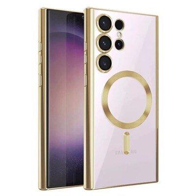 Mey İthalat®  Samsung Galaxy S25 Ultra Kılıf Kross Magneticsafe Kapak - Gold