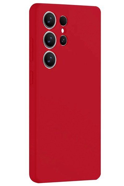 Mey İthalat®  Samsung Galaxy S25 Ultra Kılıf Nano içi Kadife Silikon - Kırmızı