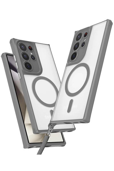Mey İthalat®  Samsung Galaxy S25 Ultra Kılıf Enka Magsafe Silikon Kılıf - Titan Gri