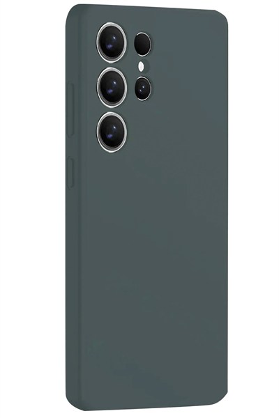 Mey İthalat®  Samsung Galaxy S25 Ultra Kılıf Nano içi Kadife Silikon - Koyu Yeşil