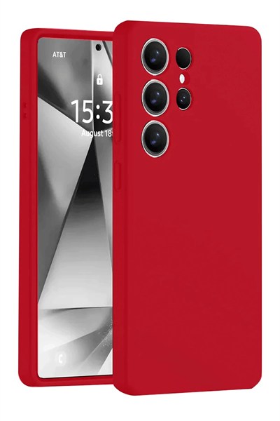 Mey İthalat®  Samsung Galaxy S25 Ultra Kılıf Nano içi Kadife Silikon - Kırmızı