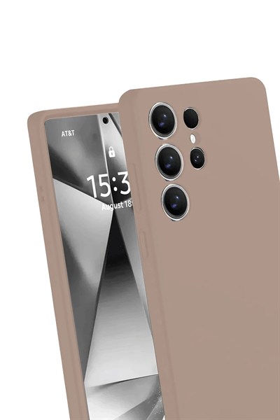 Mey İthalat®  Samsung Galaxy S25 Ultra Kılıf Nano içi Kadife Silikon - Pudra