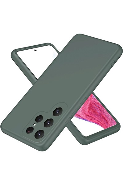 Mey İthalat®  Samsung Galaxy S25 Ultra Kılıf First Silikon - Koyu Yeşil