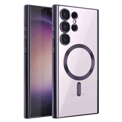 Mey İthalat®  Samsung Galaxy S25 Ultra Kılıf Kross Magneticsafe Kapak - Mor