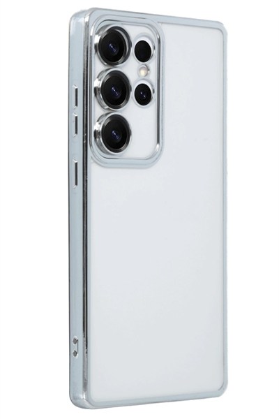 Mey İthalat®  Samsung Galaxy S25 Ultra Kılıf  Lensli Silikon - Gümüş