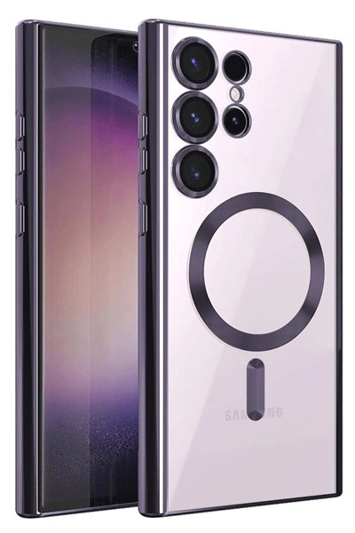 Mey İthalat®  Samsung Galaxy S25 Ultra Kılıf Kross Magneticsafe Kapak - Mor