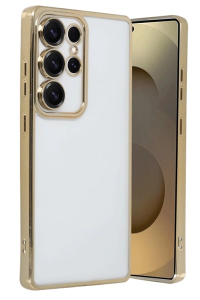 Mey İthalat®  Samsung Galaxy S25 Ultra Kılıf  Lensli Silikon - Gold