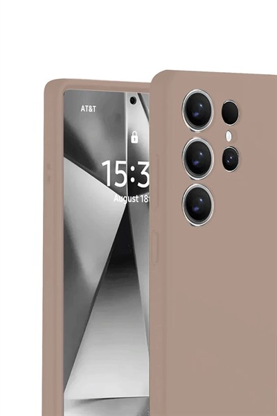 Mey İthalat®  Samsung Galaxy S25 Ultra Kılıf Nano içi Kadife Silikon - Pudra