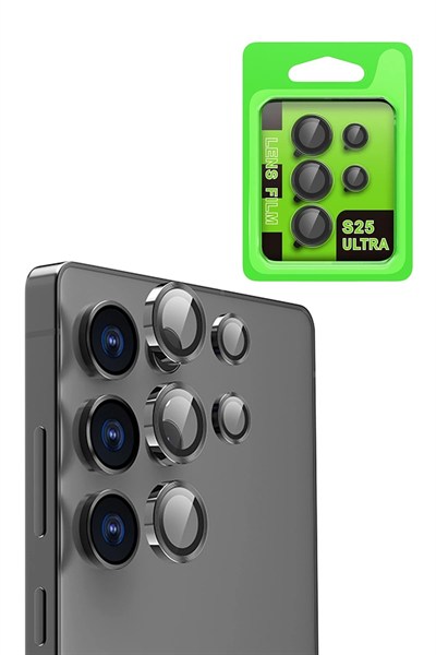 Mey İthalat®  Samsung Galaxy S25 Ultra Raze Metal Kamera Lens - Siyah