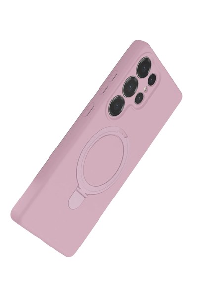 Mey İthalat®  Samsung Galaxy S25 Ultra Regal Magsafe Standlı Kapak - Açık Pembe