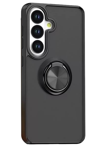 Mey İthalat®  Samsung Galaxy S26 Plus Montreal Yüzüklü Silikon Kapak - Siyah