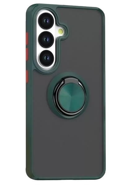 Mey İthalat®  Samsung Galaxy S26 Plus Montreal Yüzüklü Silikon Kapak - Yeşil
