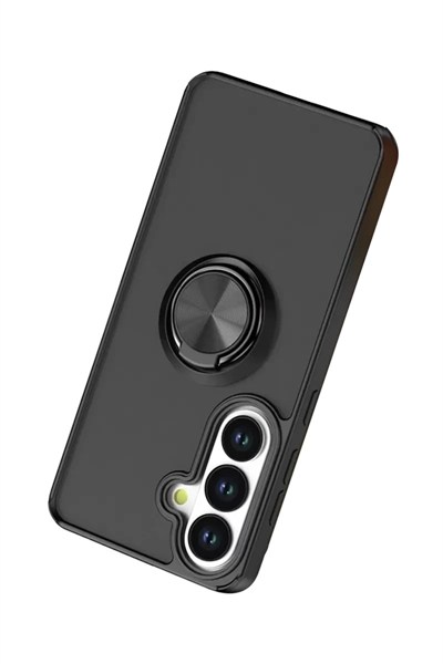 Mey İthalat®  Samsung Galaxy S26 Plus Montreal Yüzüklü Silikon Kapak - Siyah