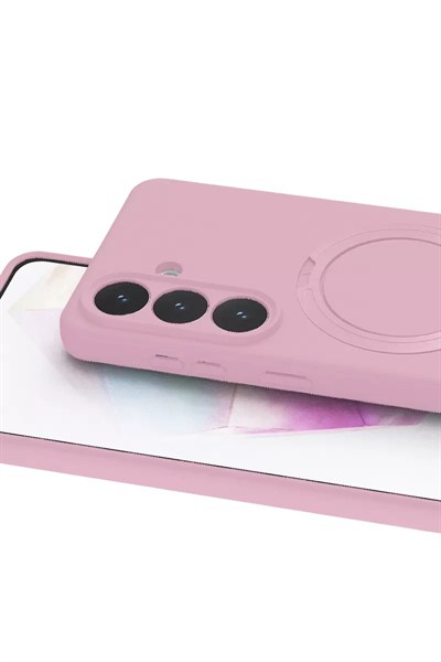 Mey İthalat®  Samsung Galaxy S26 Regal Magsafe Standlı Kapak - Açık Pembe