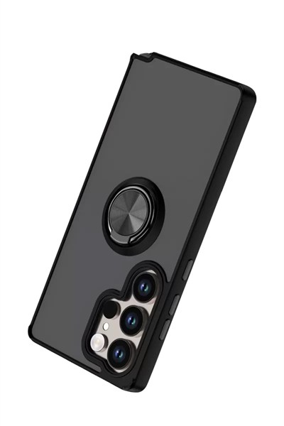 Mey İthalat®  Samsung Galaxy S26 Ultra Montreal Yüzüklü Silikon Kapak - Siyah