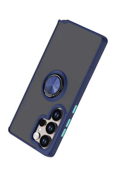 Mey İthalat®  Samsung Galaxy S26 Ultra Montreal Yüzüklü Silikon Kapak - Lacivert