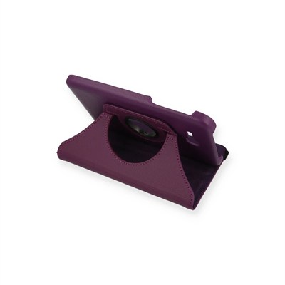 Mey İthalat®  Samsung Galaxy T110 / T113 Tab 3 Lite 7 Kılıf 360 Tablet Deri Kılıf - Mürdüm