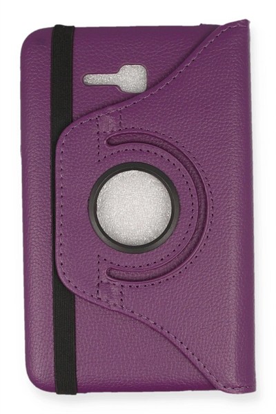 Mey İthalat®  Samsung Galaxy T110 / T113 Tab 3 Lite 7 Kılıf 360 Tablet Deri Kılıf - Mürdüm