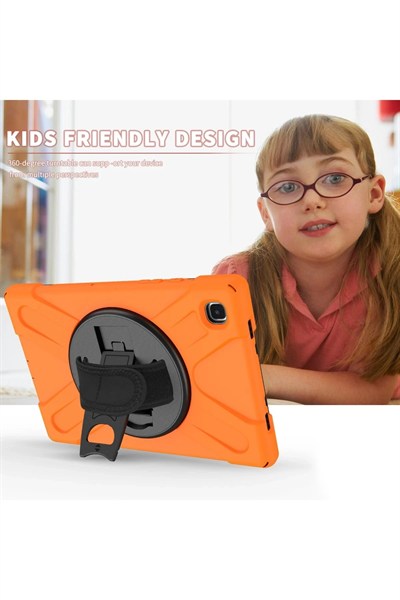 Mey İthalat®  Samsung Galaxy T220 Tab A7 Lite 8.7 Kılıf Amazing Tablet Kapak - Turuncu