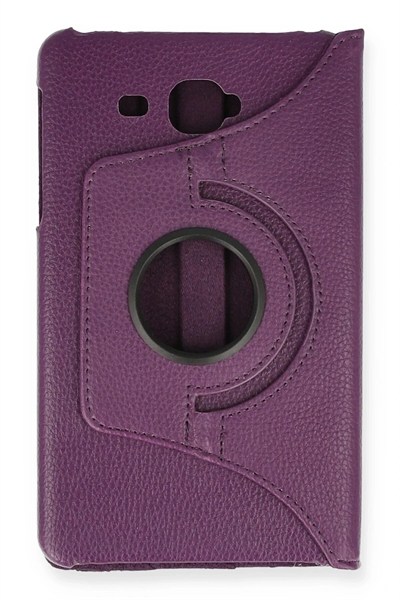 Mey İthalat®  Samsung Galaxy T280 Tab A 7 Kılıf 360 Tablet Deri Kılıf - Mürdüm