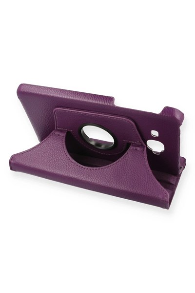 Mey İthalat®  Samsung Galaxy T280 Tab A 7 Kılıf 360 Tablet Deri Kılıf - Mürdüm