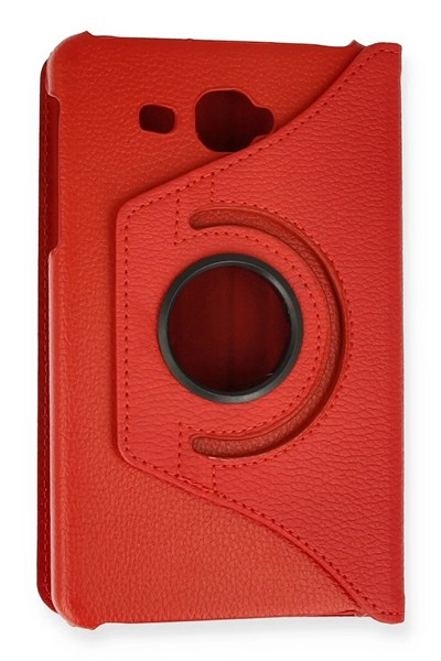 Mey İthalat®  Samsung Galaxy T280 Tab A 7 Kılıf 360 Tablet Deri Kılıf - Kırmızı