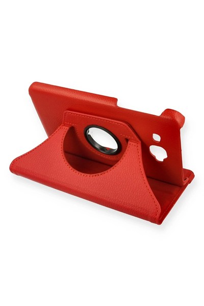 Mey İthalat®  Samsung Galaxy T280 Tab A 7 Kılıf 360 Tablet Deri Kılıf - Kırmızı