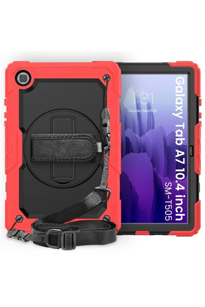 Mey İthalat®  Samsung Galaxy T500 Tab A7 10.4 Kılıf Pars Tablet Kapak - Kırmızı