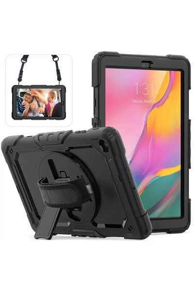 Mey İthalat®  Samsung Galaxy T510 Tab A 10.1 Kılıf Pars Tablet Kapak - Siyah