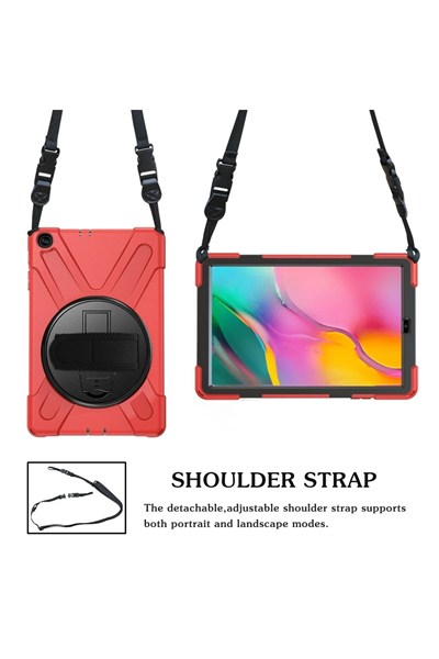 Mey İthalat®  Samsung Galaxy T510 Tab A 10.1 Kılıf Amazing Tablet Kapak - Kırmızı