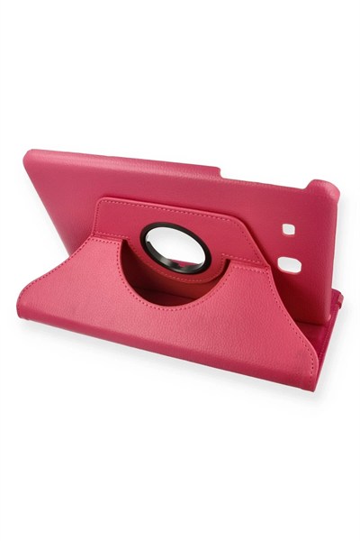 Mey İthalat®  Samsung Galaxy T560 Tab E 9.7 Kılıf 360 Tablet Deri Kılıf - Pembe