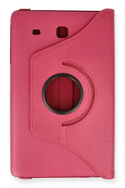 Mey İthalat®  Samsung Galaxy T560 Tab E 9.7 Kılıf 360 Tablet Deri Kılıf - Pembe