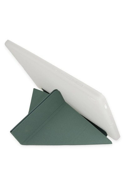 Mey İthalat®  Samsung Galaxy T737 Tab S7 FE 12.4 Kılıf Kalemlikli Mars Tablet Kılıfı - Koyu Yeşil