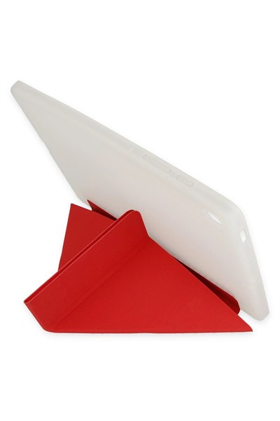 Mey İthalat®  Samsung Galaxy T737 Tab S7 FE 12.4 Kılıf Kalemlikli Mars Tablet Kılıfı - Kırmızı