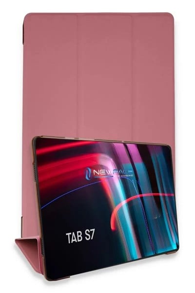 Mey İthalat®  Samsung Galaxy T870 Tab S7 11 Kılıf Tablet Smart Kılıf - Pembe