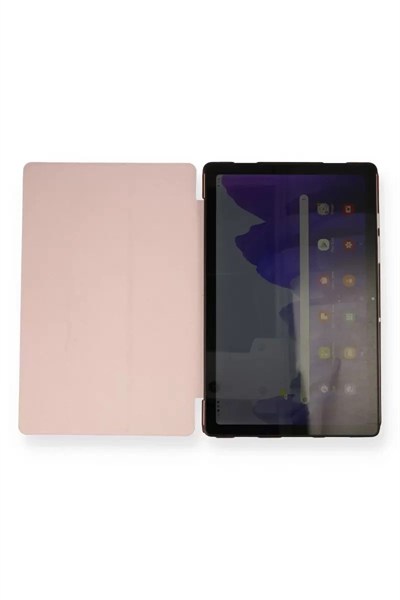 Mey İthalat®  Samsung Galaxy T970 Tab S7 Plus 12.4 Kılıf Tablet Smart Kılıf - Rose Gold
