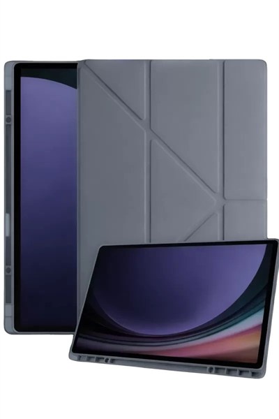 Mey İthalat®  Samsung Galaxy Tab A11 Kalemlikli Mars Tablet Kılıfı - Koyu Gri
