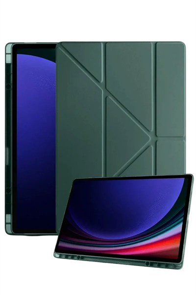 Mey İthalat®  Samsung Galaxy Tab A11 Kalemlikli Mars Tablet Kılıfı - Koyu Yeşil