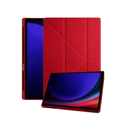 Mey İthalat®  Samsung Galaxy Tab A11 Plus Kalemlikli Mars Tablet Kılıfı - Kırmızı