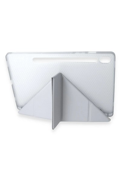 Mey İthalat®  Samsung Galaxy Tab A9 Kılıf Kalemlikli Mars Tablet Kılıfı - Gri